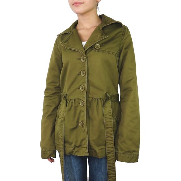 Levi's Olive Green Jacket Trench Coat Utility Jacket Size Small Casual - Picture 4 of 5